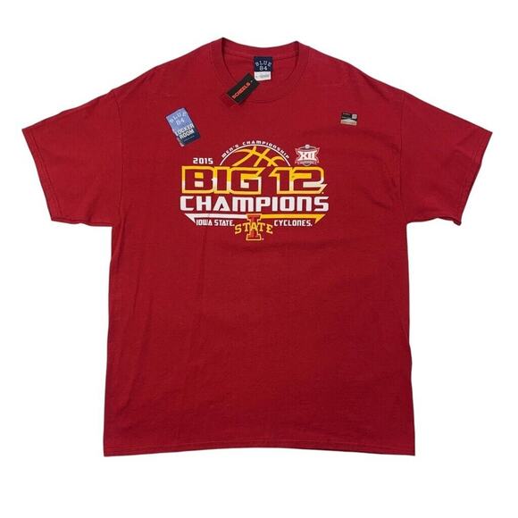 Iowa State Cyclones Big 12 Champions 2016 T Shirt Men XL Extra Large Red Cotton - Picture 1 of 11